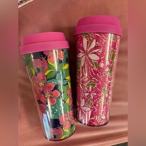Two vintage style Lilly Pulitzer tumblers